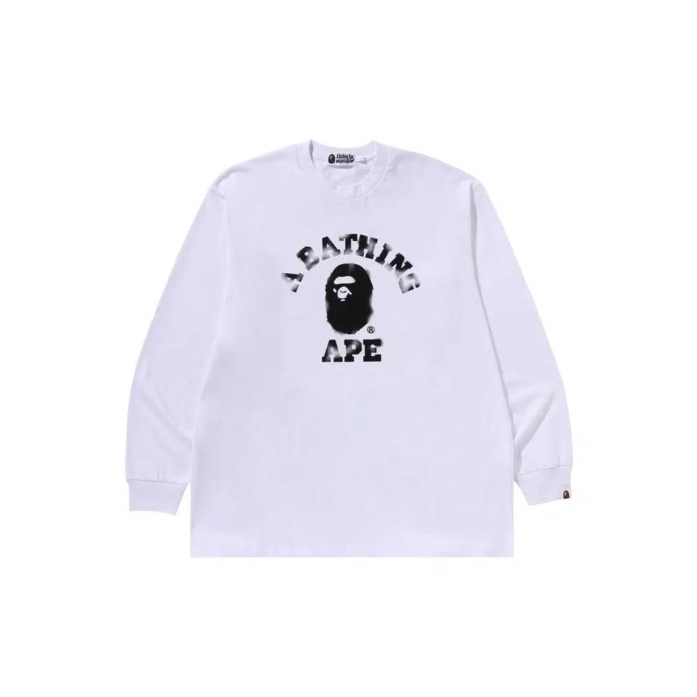 Топы BAPE College Relaxed Fit Long-Sleeve Tee 'White' 1
