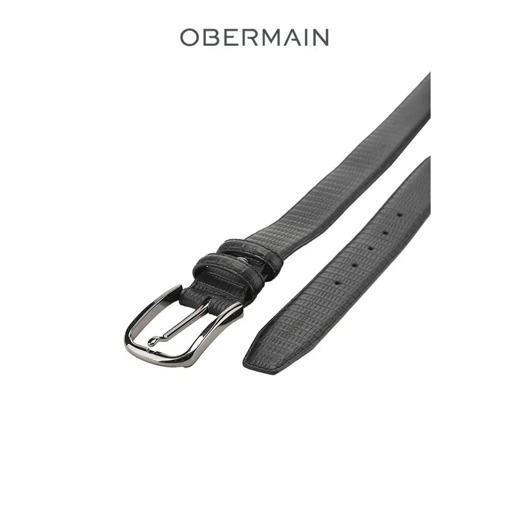 Мужской ремень 35MM Pin Clip Buckle из натуральной кожи черный 3