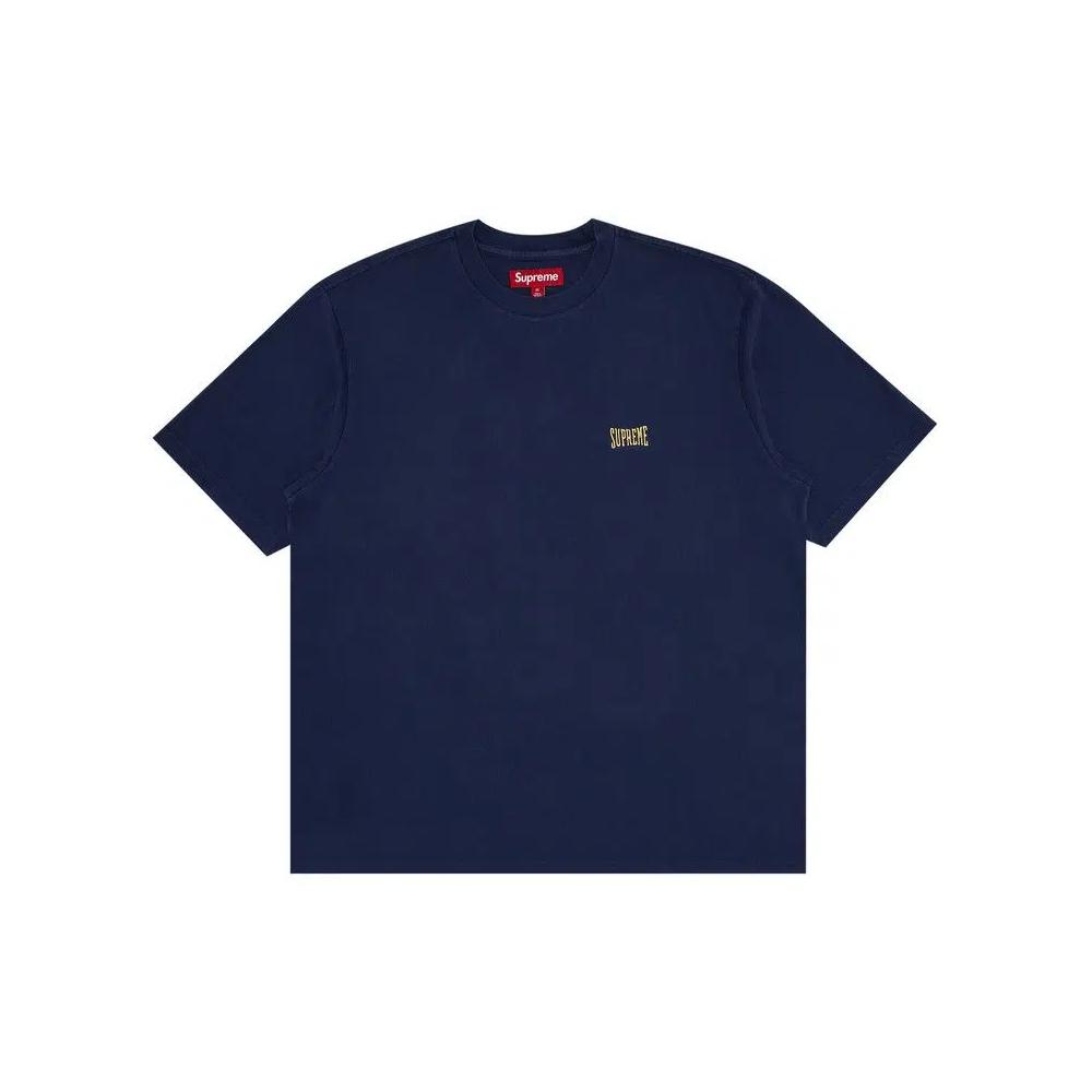 Топы Supreme Warm Up Washed Short-Sleeve Top 'Navy' 1