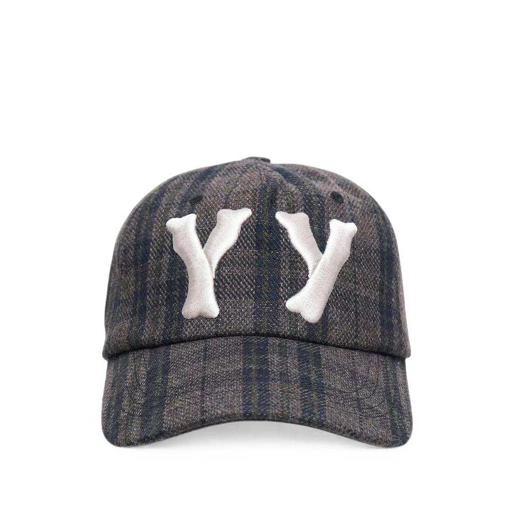check-pattern logo-patch cap 1