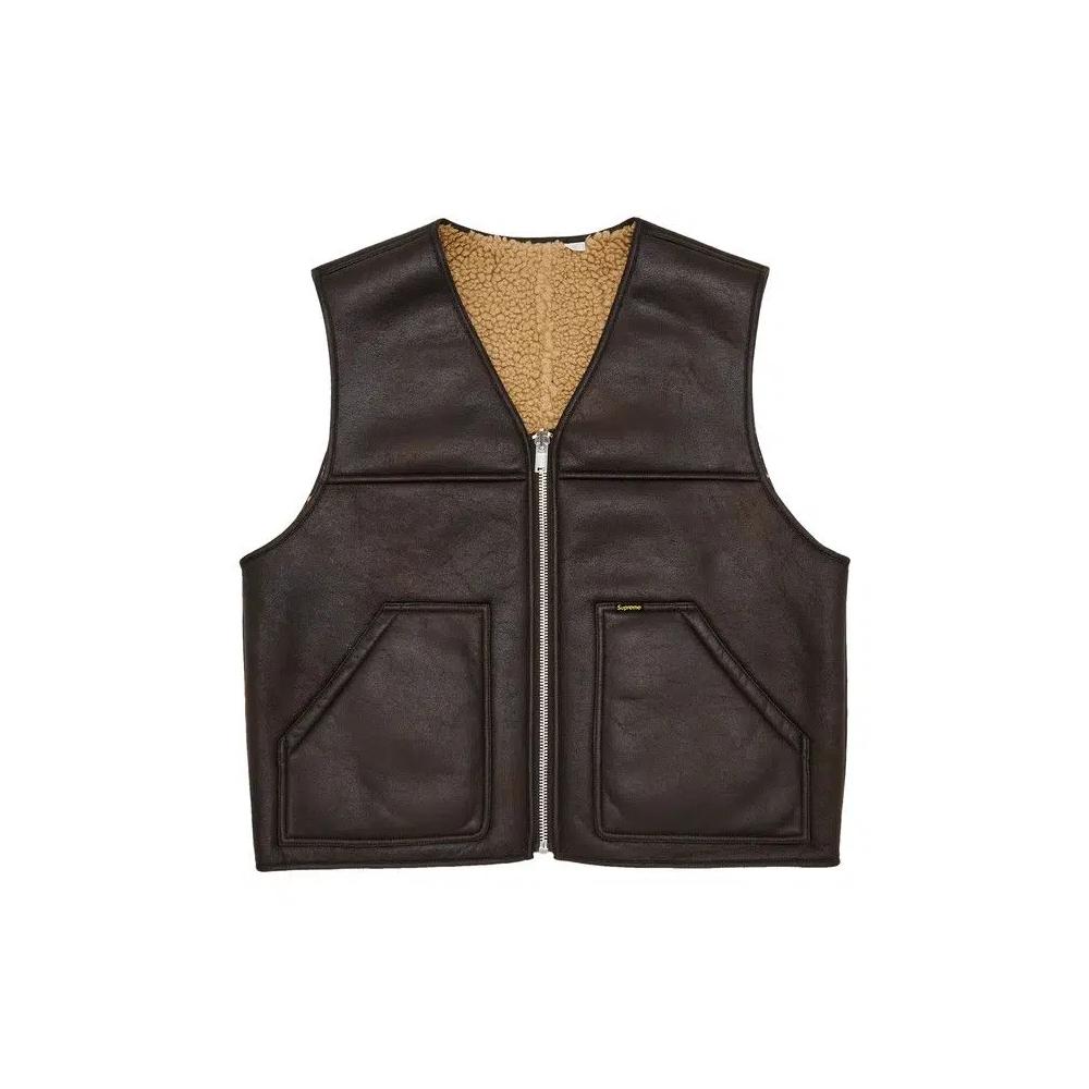 Жилеты Supreme Reversible Faux Shearling Work Vest 'Brown' 1