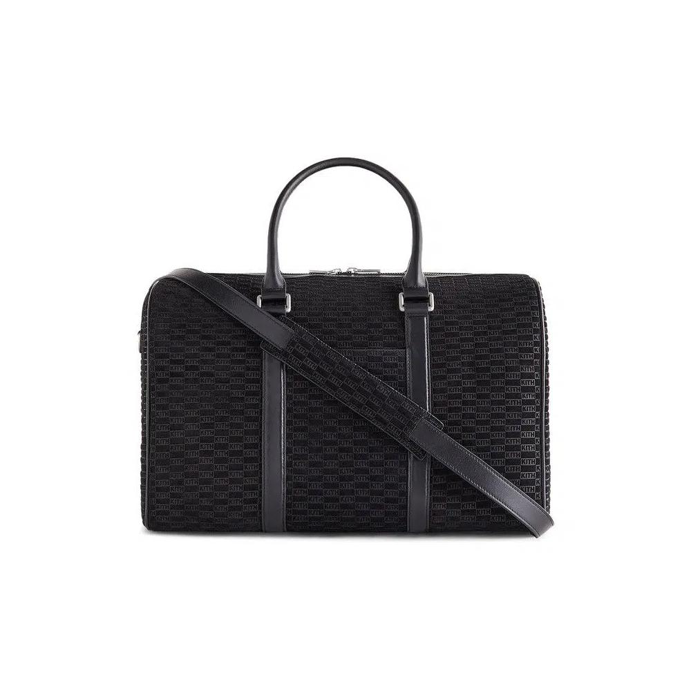 Сумки-дафл Kith монограмная замшевая дорожная сумка K40 Black 'Чернила' 1