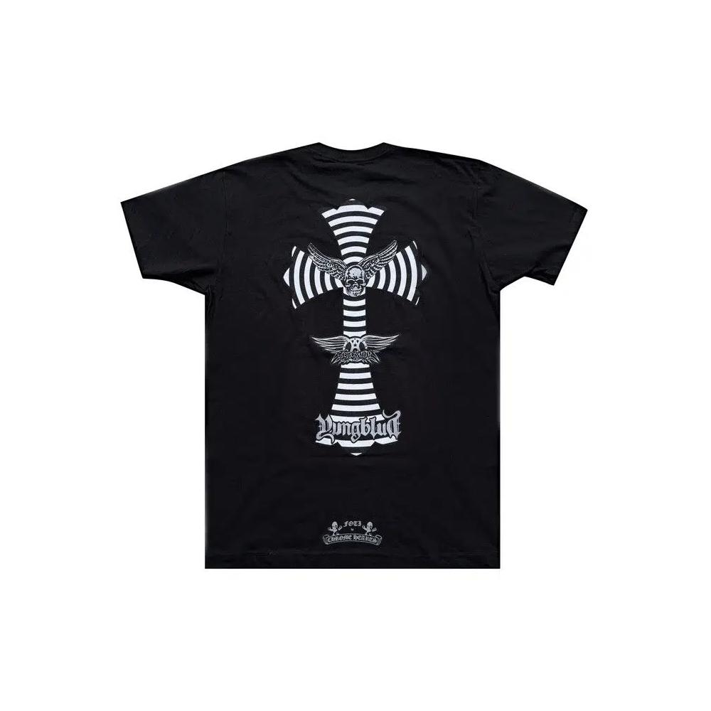Футболки с коротким рукавом Chrome Hearts x Yungblud x Aerosmith Pocket Tee 'Черный/Белый' 2