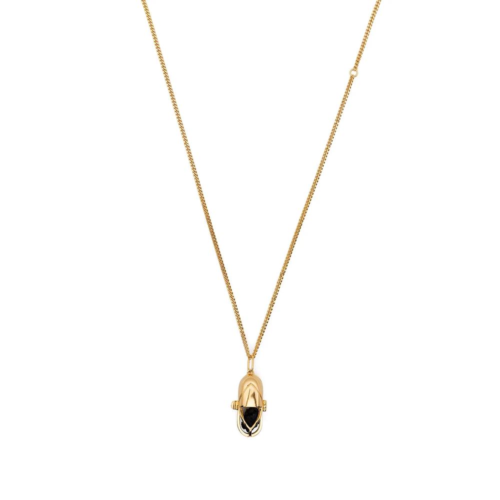 Колье Capsule Crystal из позолоченного серебра с турмалином 1