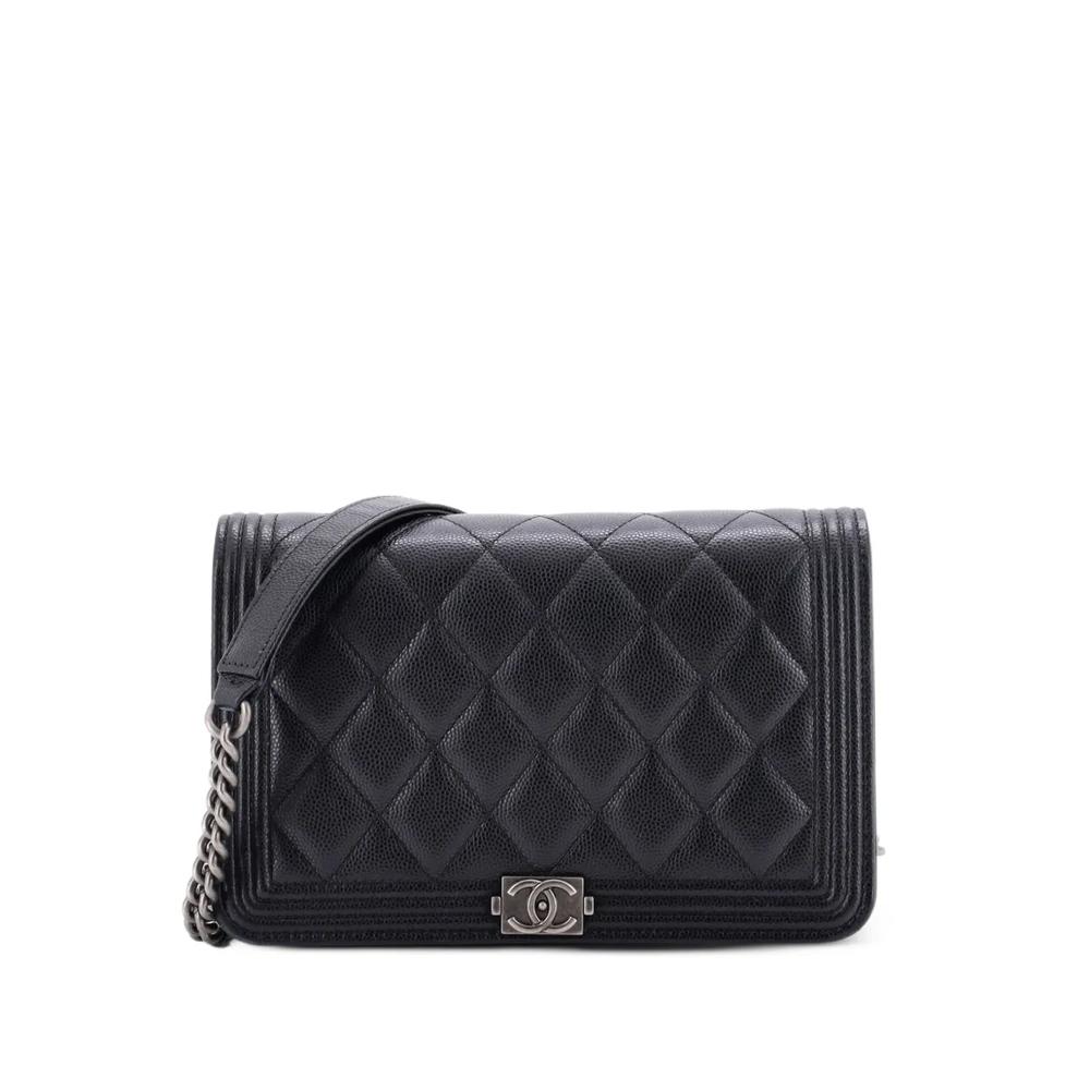 Стеганая сумка через плечо Boy Wallet on Chain Quilted Caviar 1