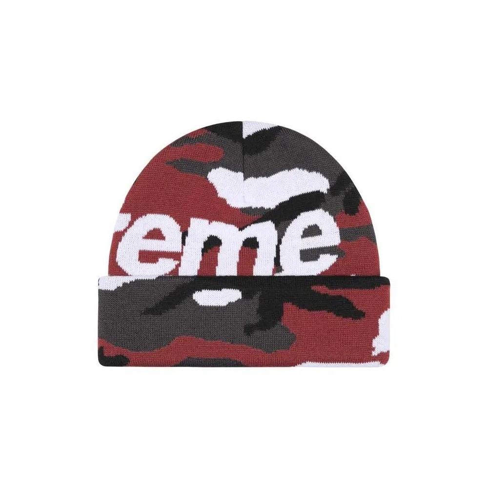 Бини Supreme Camo Big Logo Beanie 'Red Camo' 2