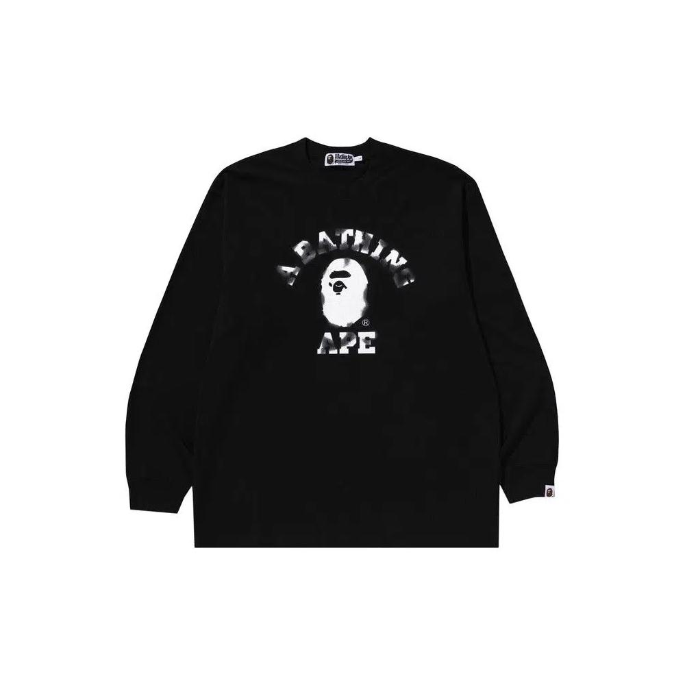 Топы BAPE College Relaxed Fit Long-Sleeve Tee 'Black' 1