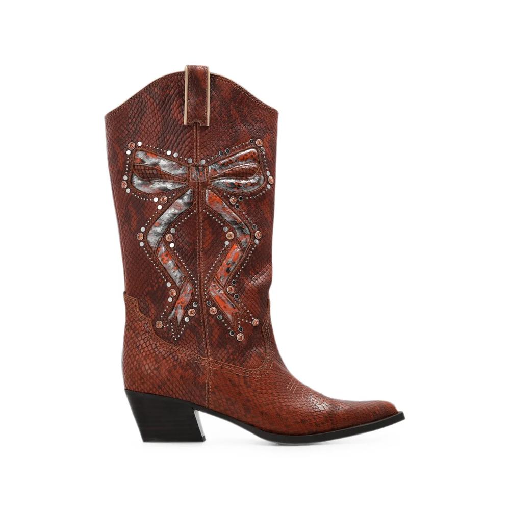 Ковбойские сапоги Rodeo Bow с тиснением под кожу змеи 1