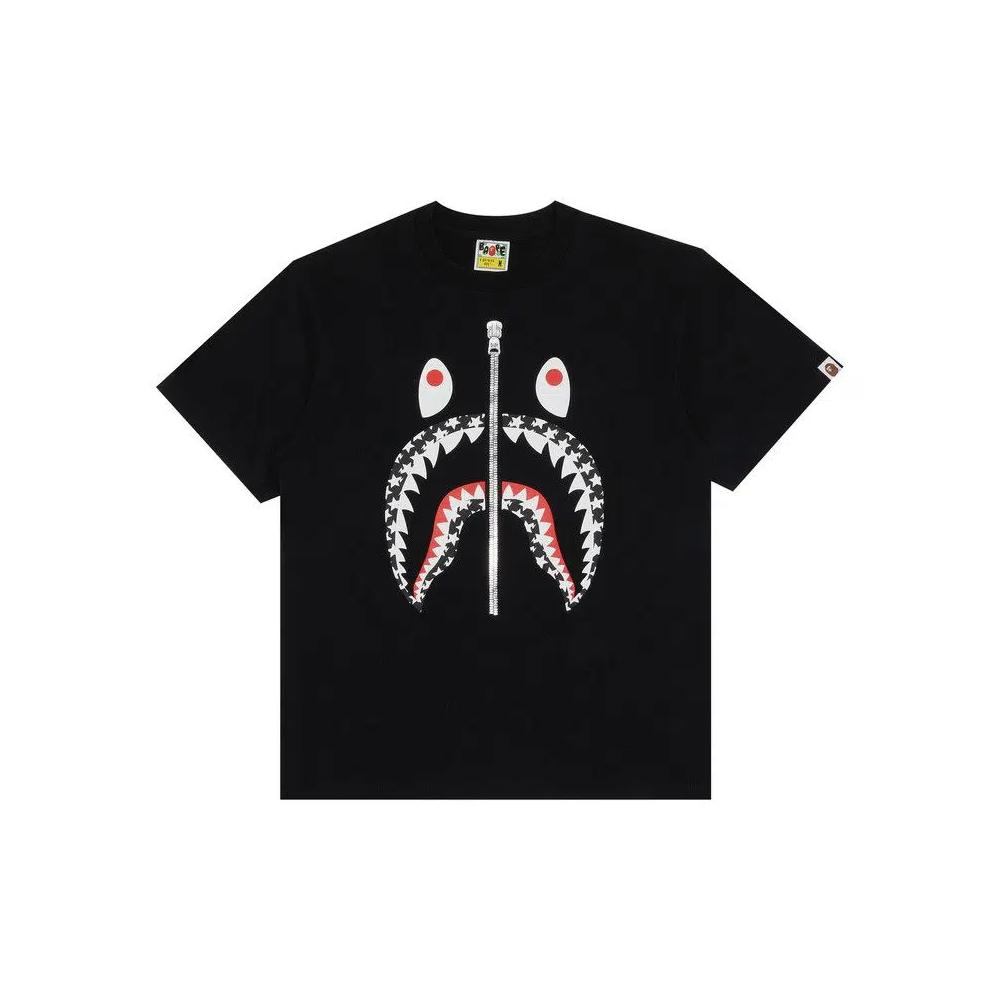 Футболки BAPE Sta Pattern Shark Tee 'Black' 1