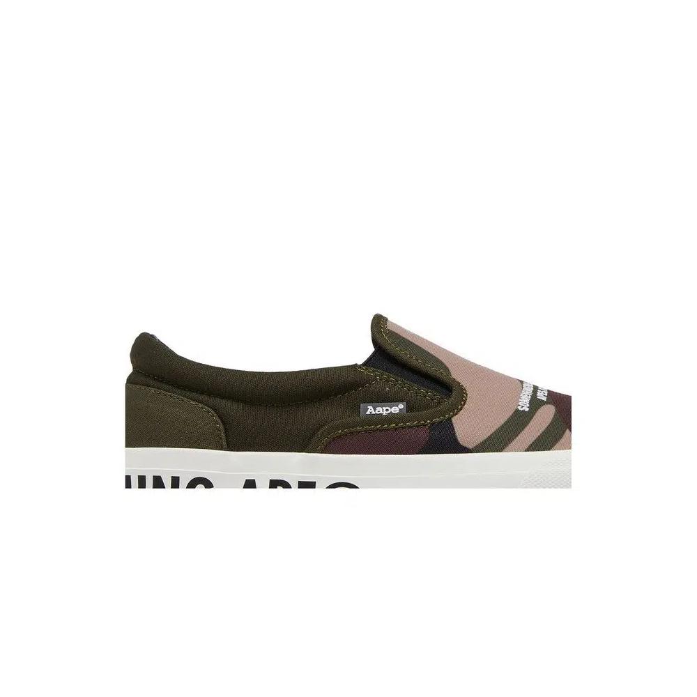 Слипоны BAPE AAPE Slip-On 'Green Camo' 2