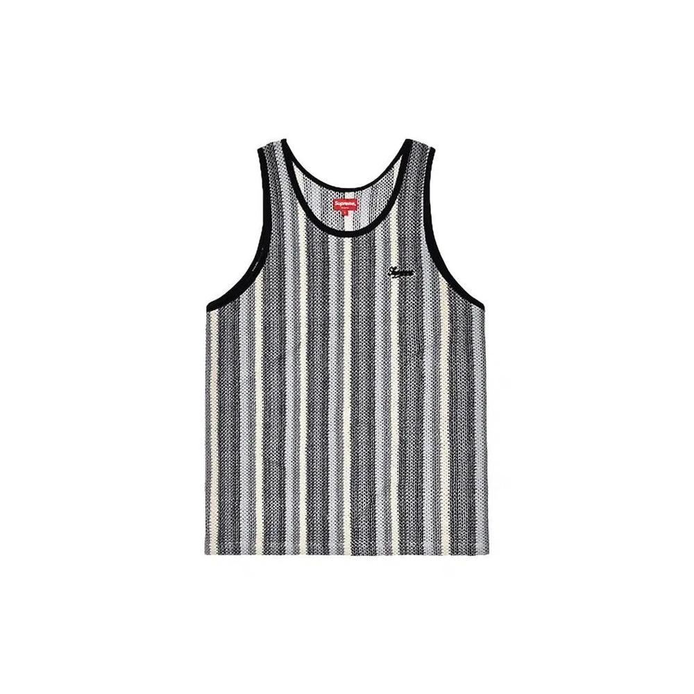 Майки Supreme Knit Stripe Tank Top 'Black' 1