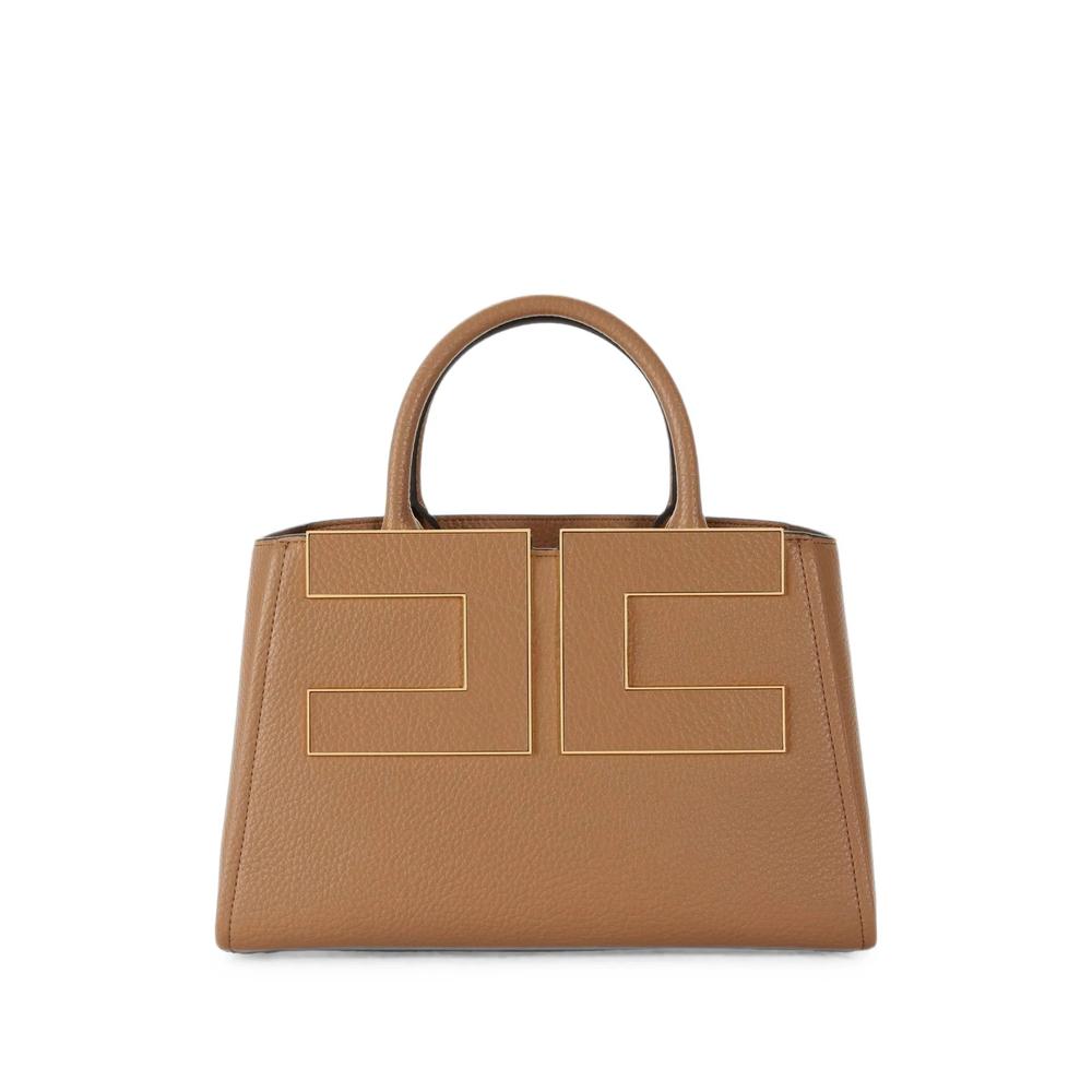 logo-plaque pebbled tote bag 1