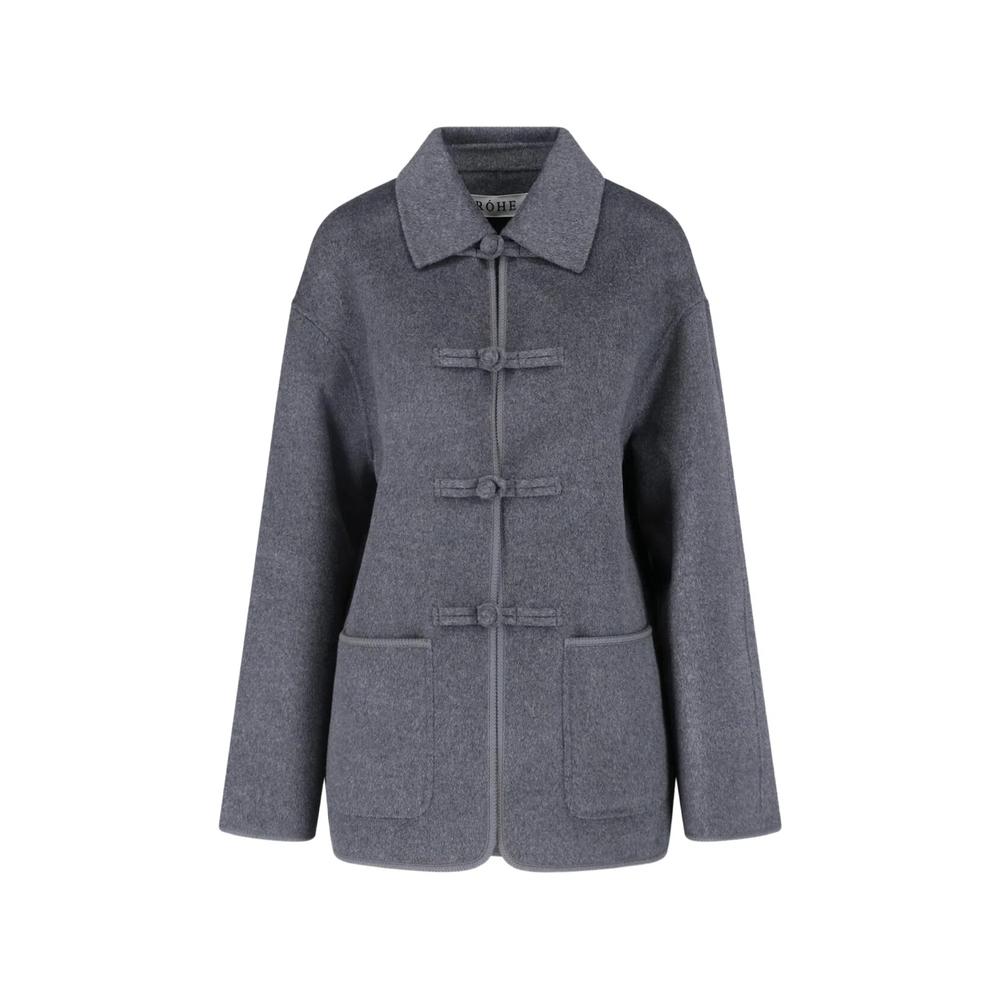 frog-fastening wool-blend jacket 1