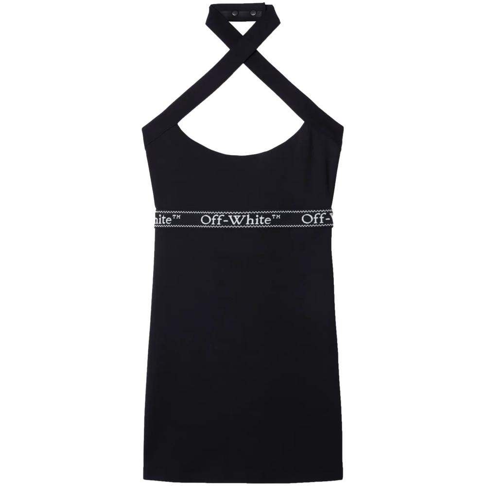 Платье мини с перекрестными бретелями и логотипом 1