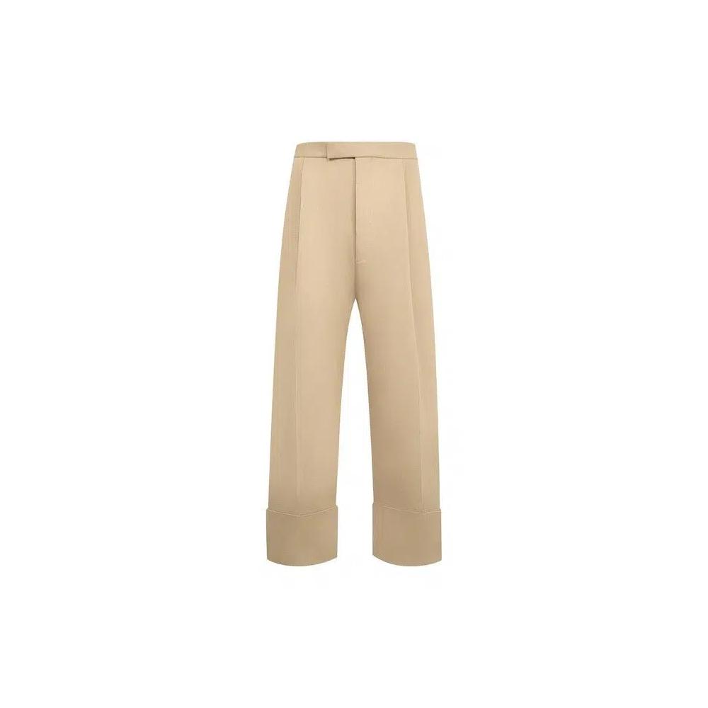 Брюки Trousers Thom Browne High Rise Double Pleat Trouser With Backstrap 'Khaki' 1