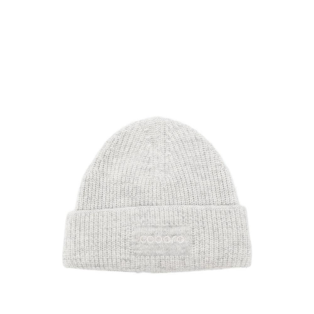 logo-patch ribbed beanie hat 1