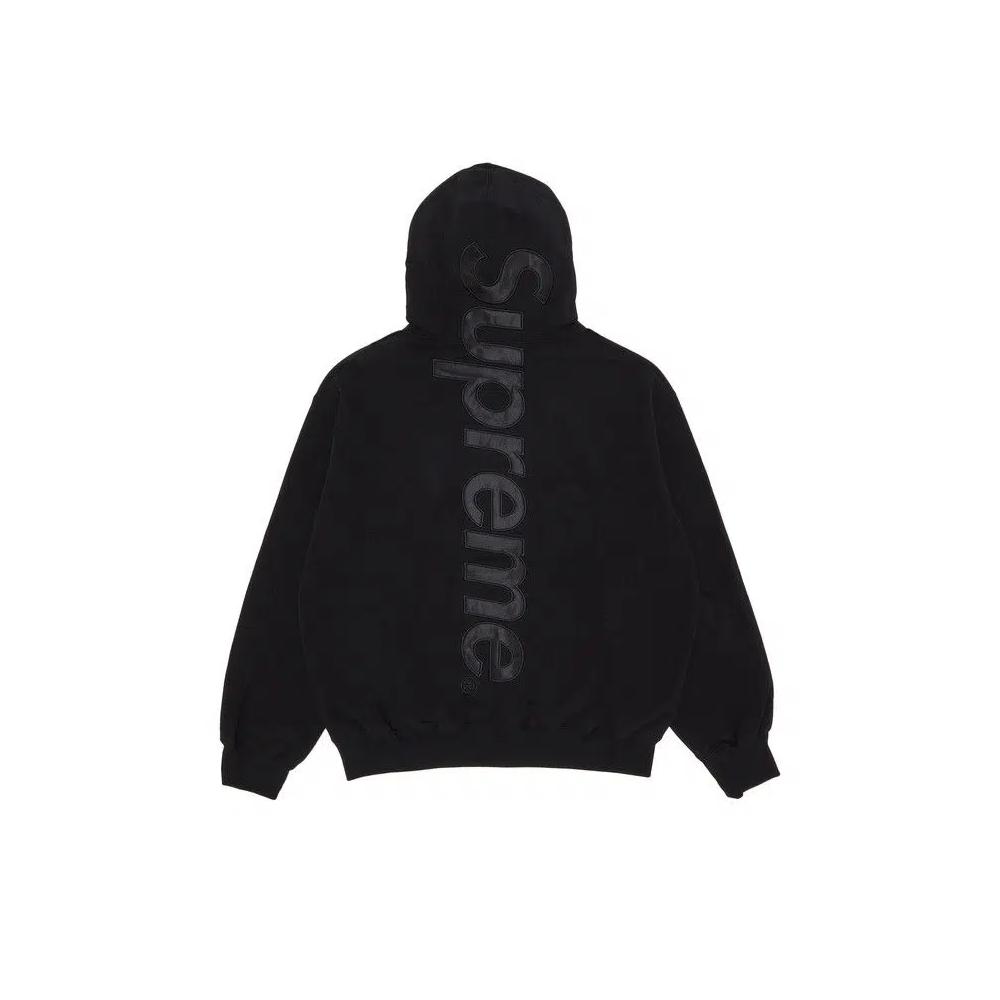 Худи Supreme Satin Appliqué Hooded Sweatshirt «Black» 2
