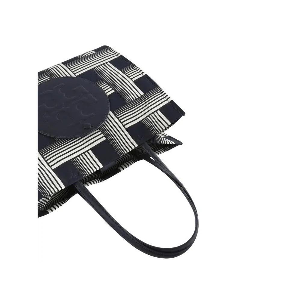 Сумки-тоут Tory Burch Ella Печатная маленькая сумка-тоут 'Block Print Black' 3