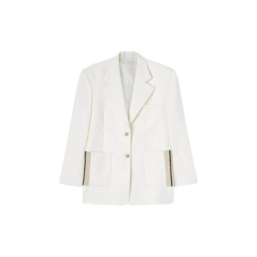 Пиджаки Palm Angels Knit Tape Blazer 'Off White' 1