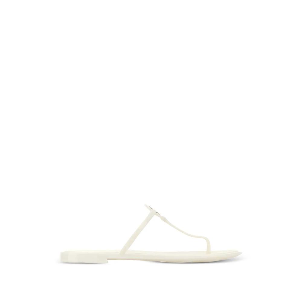 White leather Mini Miller thong slippers 1