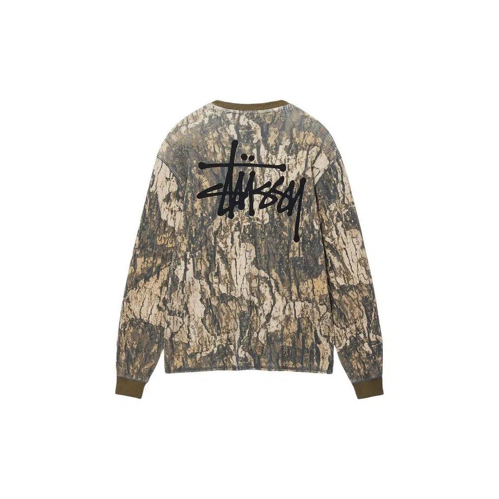 Футболки Stussy Basic Stock Long-Sleeve Thermal 'Relic Camo' 2
