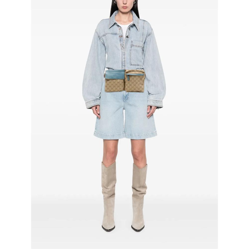 Поясная сумка Double Pocket из канваса с узором GG (2000-2015 годы) 2