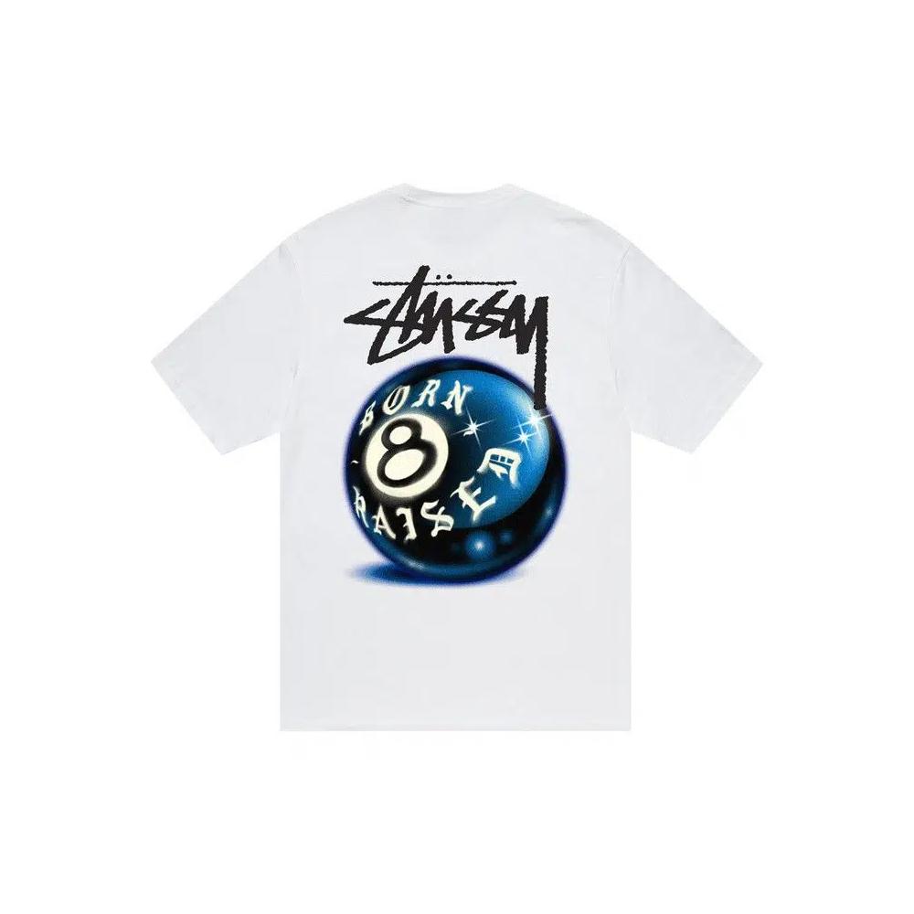 Футболки Stussy x Born X Raised 8 Ball Tee 'White' 2