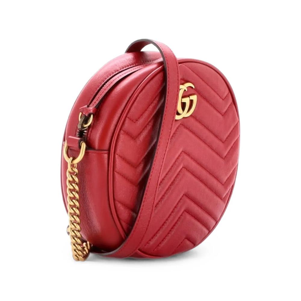Мини-сумка через плечо GG Marmont Round Shoulder Bag Matelasse Leather 2
