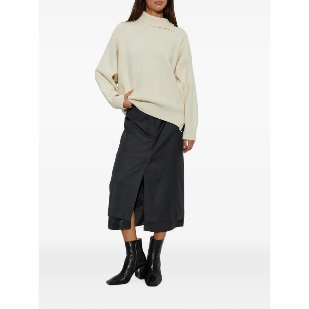 layered-design slit-detail midi skirt 2