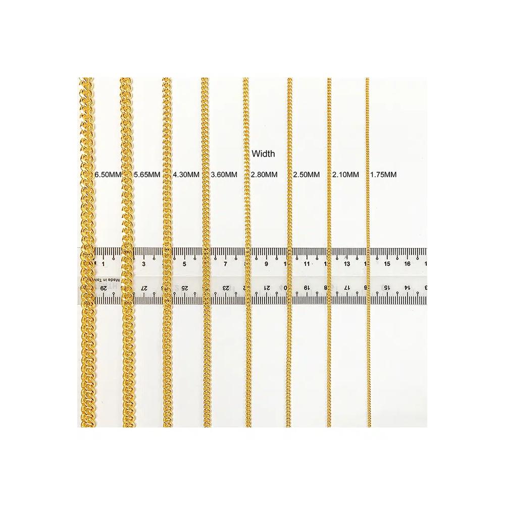 Золотая полая машинная цепная подвеска 916/22K R020 (3,60 мм, 45 см) 6