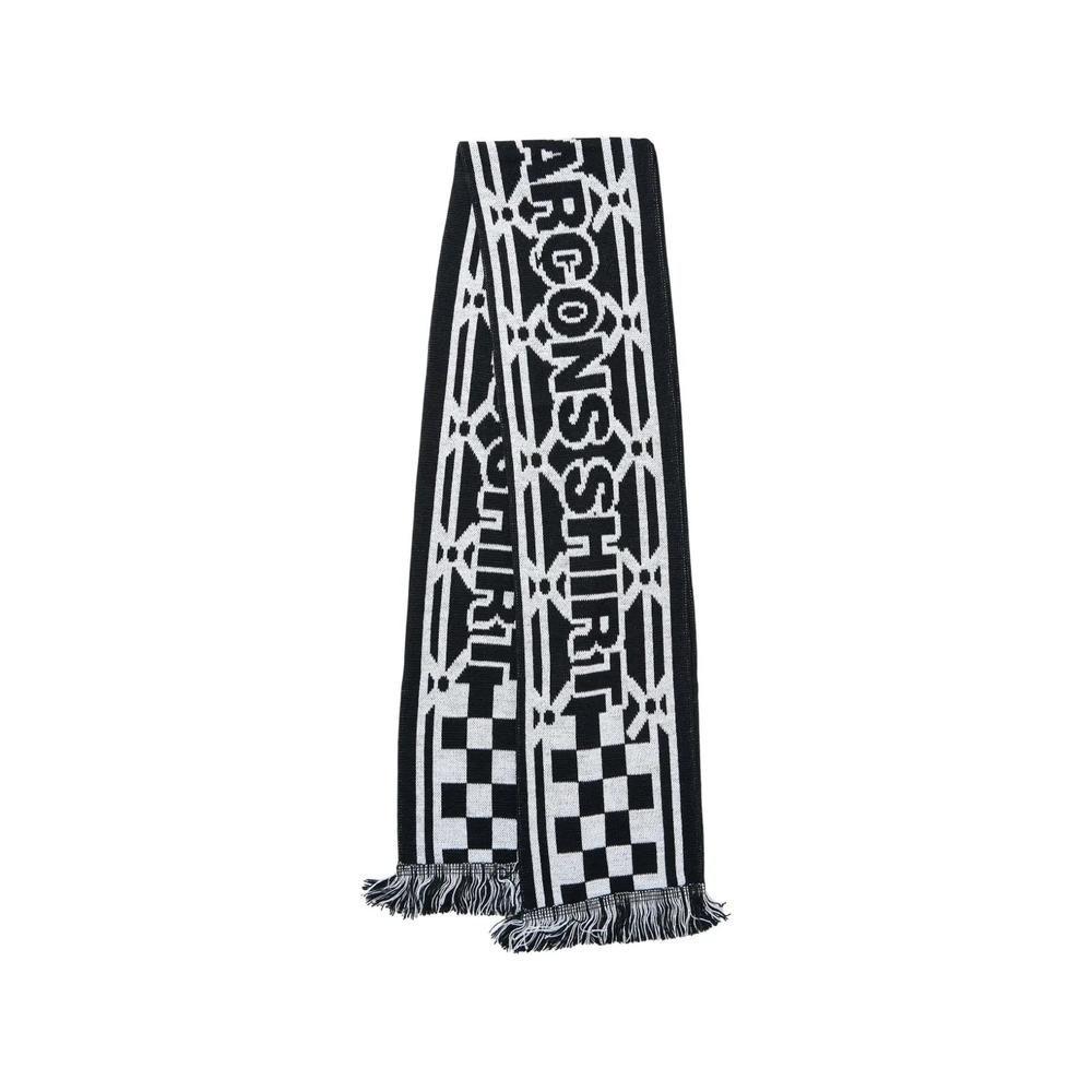 logo-intarsia fringed scarf 2