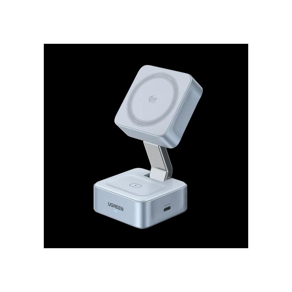 UGreen MagFlow Qi2.2 (25 Вт) магнитное беспроводное зарядное устройство с MagSafe / Qi2 2-в-1 1