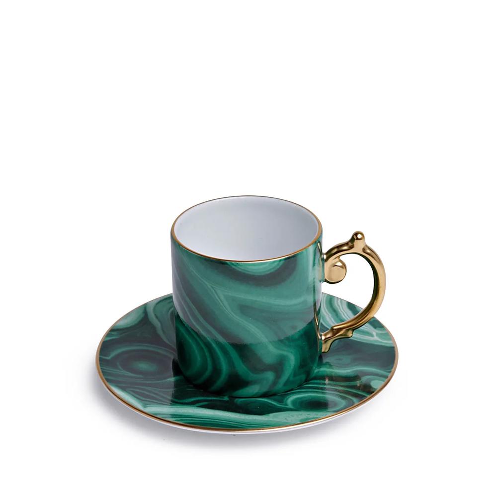 Набор из блюдца и кружки для эспрессо Malachite 2
