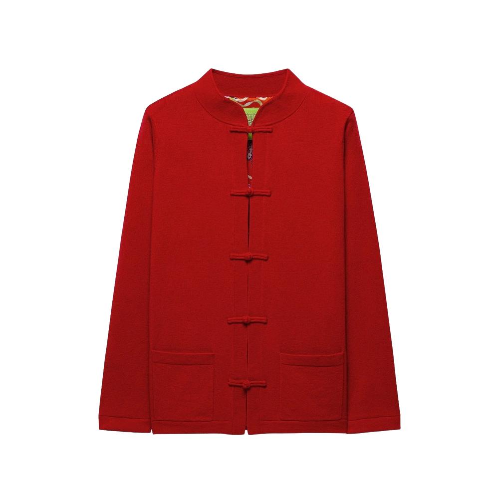 Tang frog-fastening cardigan 1