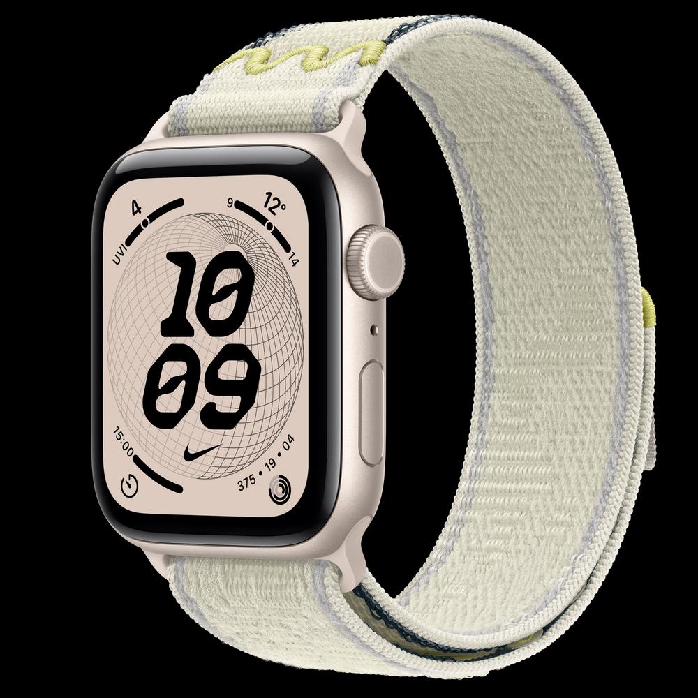 Apple Watch SE 3 44 мм, GPS + Cellular, алюминий, Starlight, ремешок Chalk Calm Nike Sport Loop 1