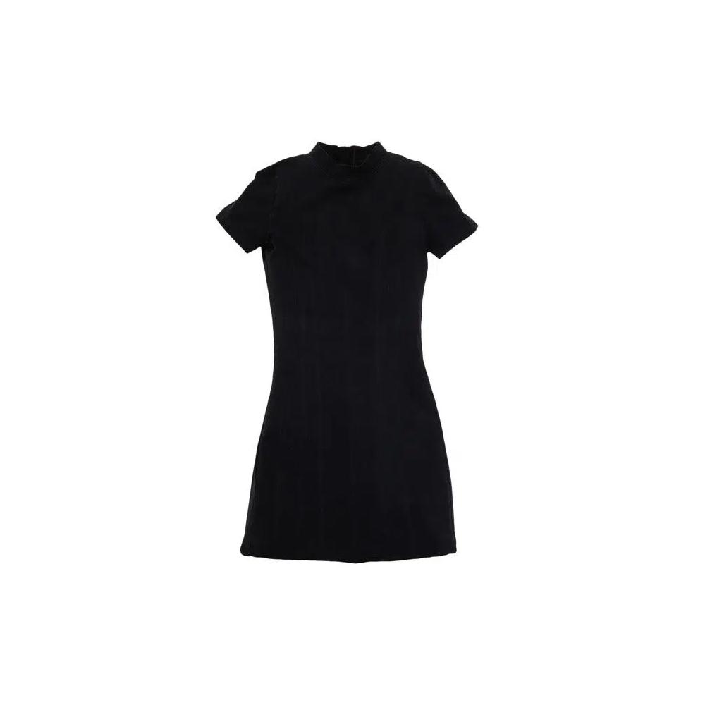 Платья Balenciaga Structured Short Sleeve Cotton Jersey Dress 'Faded Black' 1