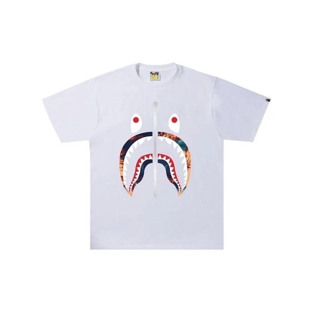 Футболки BAPE Tie Dye Shark Tee 'White/Navy' 1