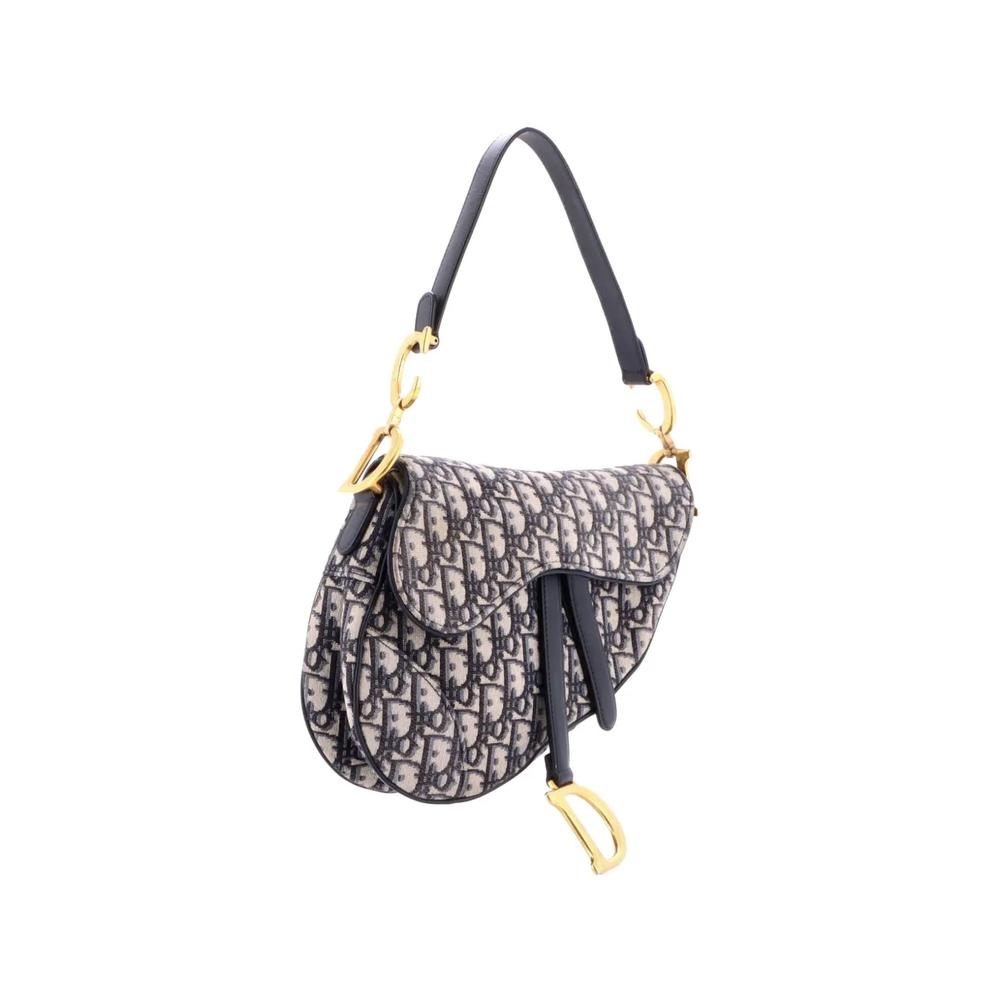 Сумка на плечо Saddle Handbag Oblique из канваса среднего размера 2
