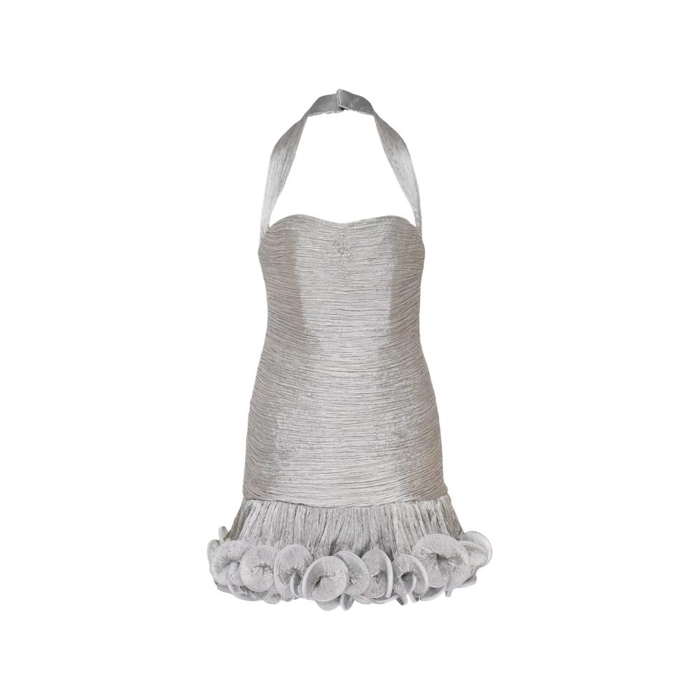 halterneck ruffled mini dress 1