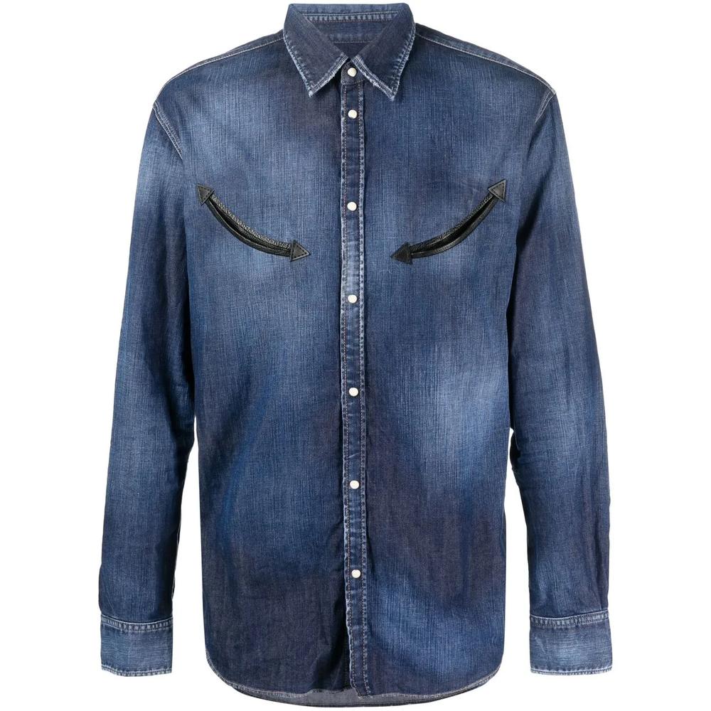 long-sleeved denim shirt 1