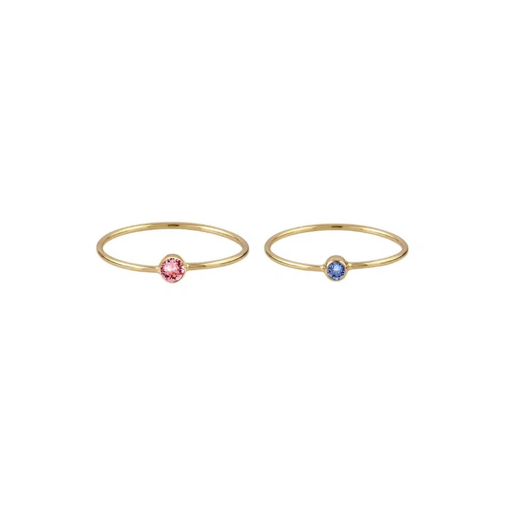 Набор колец-стеков Swarovski® Crystal Colour – серебро с позолотой 5