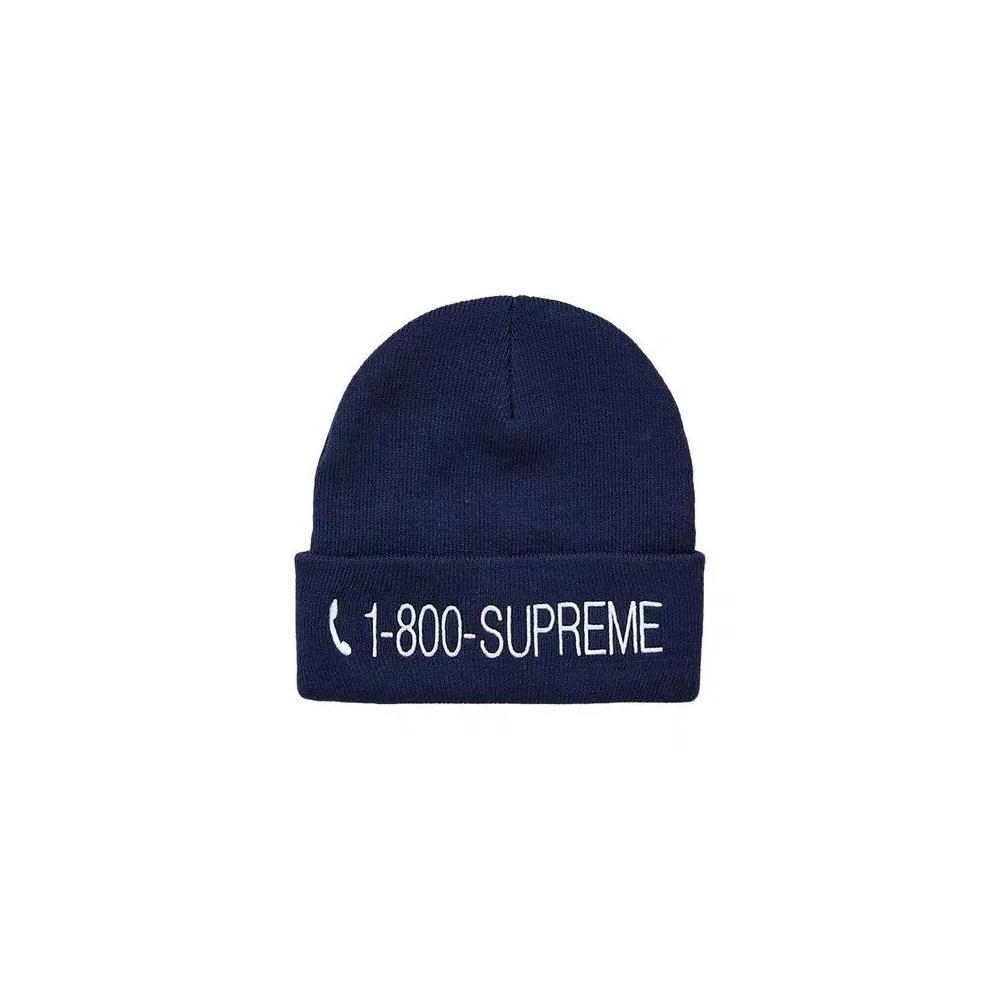 Шапки Supreme 1-800 Beanie 'Navy' 1