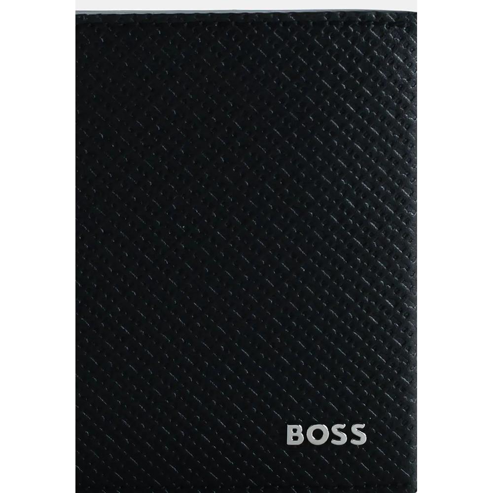 Бумажник с монограммой и полированным металлическим логотипом - BOSS Business 4