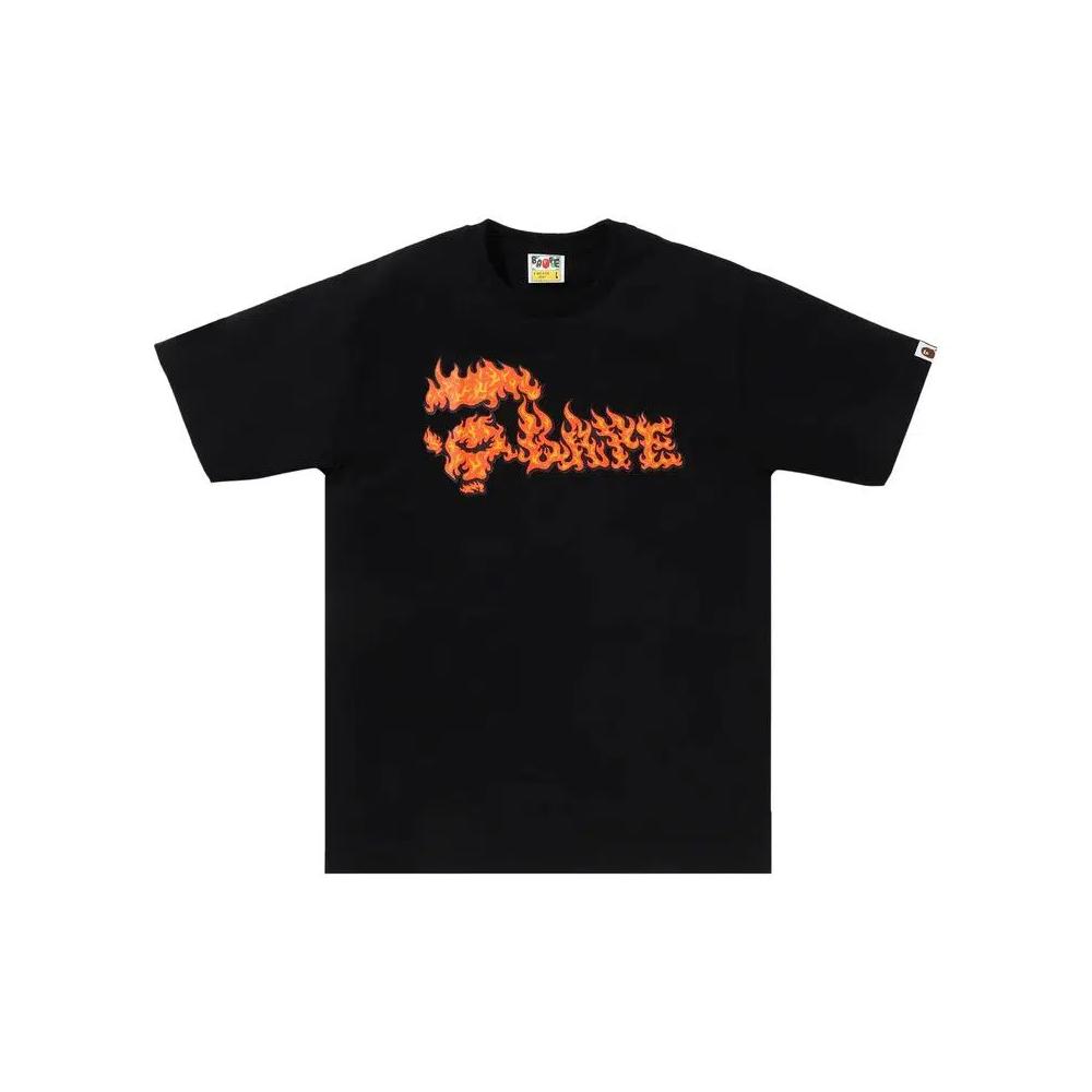 Футболки BAPE Flame Ape Face Tee 'Black/Red' 1