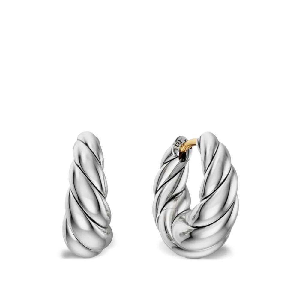 Зауженные серьги-кольца Sculpted Cable 1