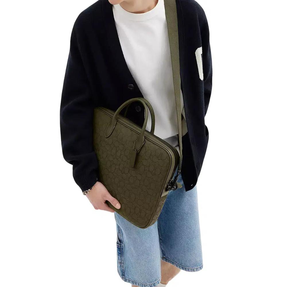 Рабочая сумка Theo In Signature Jacquard - Оливково-зеленый CAK97 3