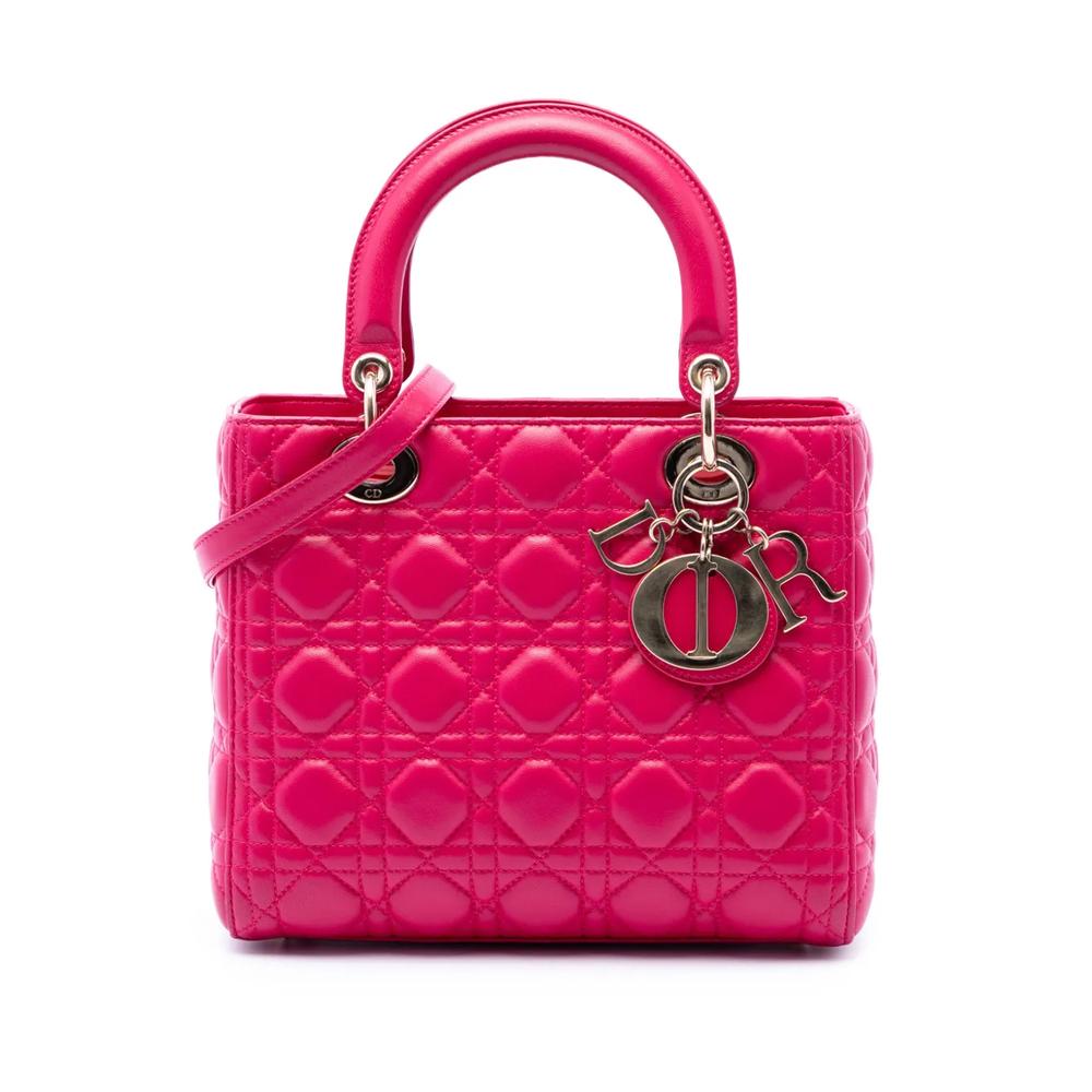 Сумка-сэтчел Lambskin Cannage Lady Dior среднего размера (2014 год) 1