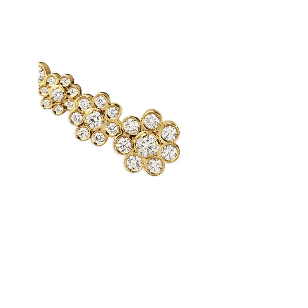 Серьга Croissant Fleur из желтого золота с бриллиантами 2