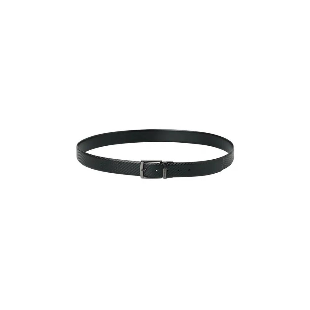 Мужской двусторонний кожаный ремень с тисненым мотивом, черный EM003703 AF19586 4