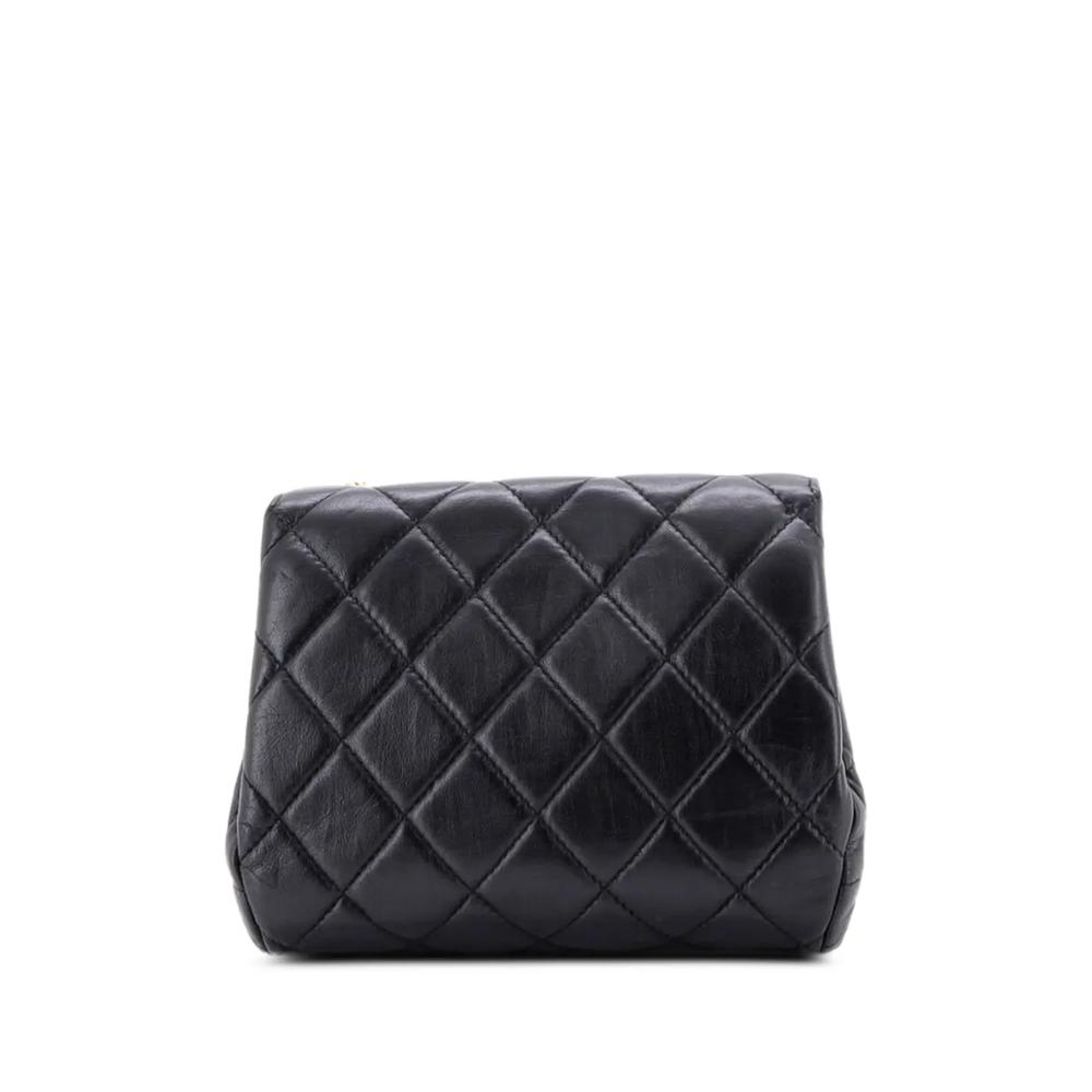 Мини-сумка на плечо Chain Woven CC Square Accordion Flap Bag Quilted Lambskin 2